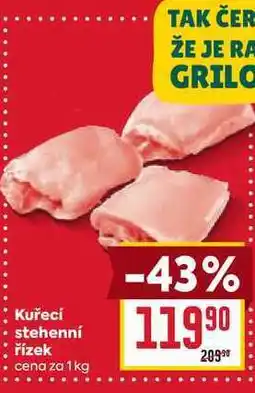 Billa Kuřecí stehenní řízek cena za 1kg nabídka