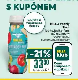 Billa BILLA Ready Shot jablko, jablko-řepa 180 ml nabídka