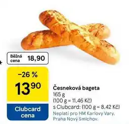 Tesco Česneková bageta, 165 g nabídka
