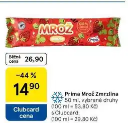 Tesco Prima Mrož Zmrzlina, 50 ml, vybrané druhy nabídka