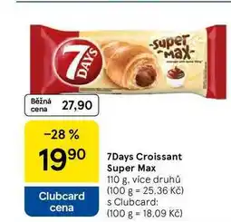 Tesco 7Days Croissant Super Max, 110 g, více druhů nabídka