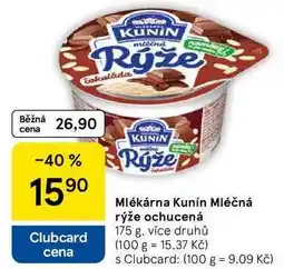 Tesco Mlékárna Kunín Mléčná rýže ochucená, 175 g nabídka