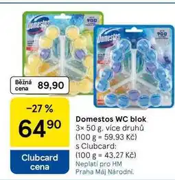 Tesco Domestos WC blok, 3x 50 g, více druhů nabídka