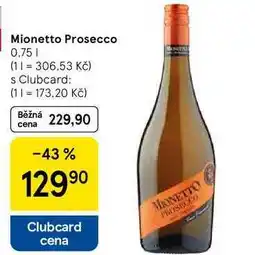 Tesco Mionetto Prosecco, 0,75 l nabídka