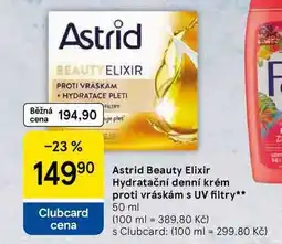 Tesco Astrid Beauty Elixir Hydratační denní krém proti vráskám s UV filtry, 50 ml nabídka