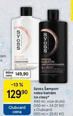 Tesco Syoss Šampon nebo balzám na vlasy, 440 ml nabídka