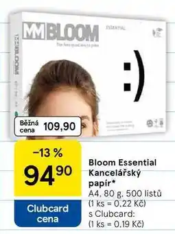 Tesco Bloom Essential Kancelářský papír, A4, 80 g. 500 listů nabídka