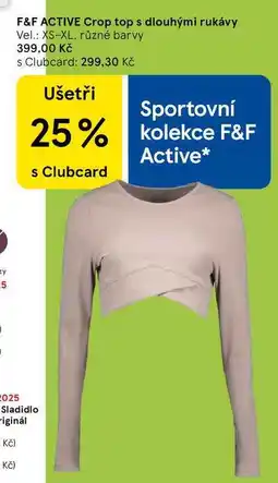 Tesco F&F ACTIVE Crop top s dlouhými rukávy Vel.: XS-XL, různé barvy nabídka