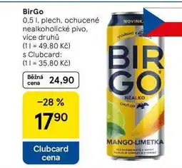 Tesco BirGo, 0,5 l, plech, ochucené nealkoholické pivo nabídka