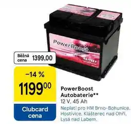 Tesco PowerBoost Autobaterie, 12 V, 45 Ah nabídka
