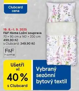 Tesco F&F Home Ložní souprava 70 x 90 cm a 140 x 200 cm nabídka