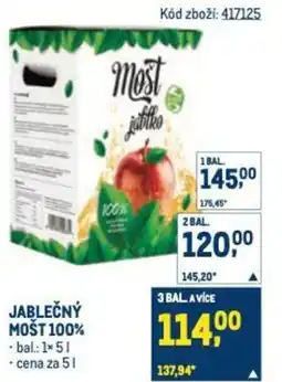 Makro Jablečný mošt 100% nabídka
