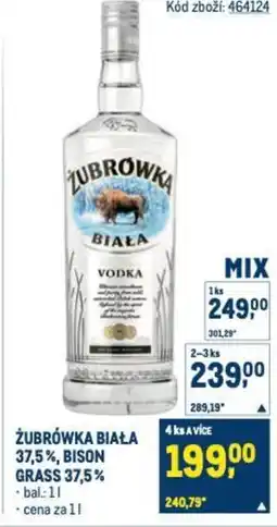Makro Żubrówka biała 37,5%, bison grass 37,5% nabídka