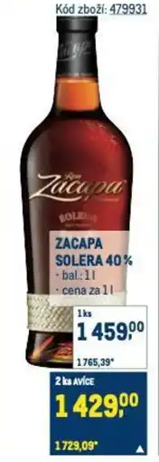 Makro Zacapa solera 40% nabídka