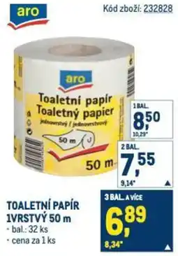 Makro Toaletní papír 1vrstvý 50 m nabídka