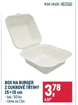 Makro Box na burger z cukrové třtiny nabídka