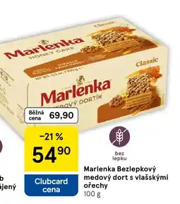 Tesco Marlenka Bezlepkový medový dort s vlašskými ořechy nabídka