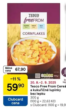 Tesco Tesco Free From Cereálie a kukuřičné lupínky bez lepku nabídka