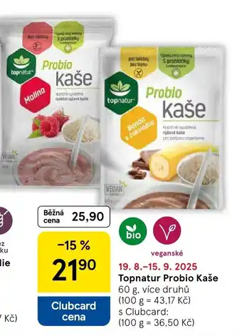 Tesco Topnatur Probio Kaše nabídka