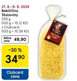 Tesco Babiččiny Těstoviny nabídka
