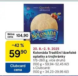Tesco Kolonáda Tradiční lázeňské oplatky a trojhránky nabídka