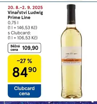 Tesco Vinařství Ludwig Prime Line nabídka