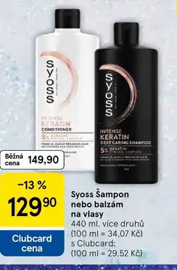 Tesco Syoss Šampon nebo balzám na vlasy nabídka