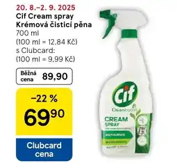 Tesco Cif Cream spray Krémová čisticí pěna nabídka