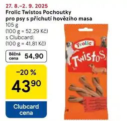 Tesco Frolic Twistos Pochoutky pro psy s příchutí hovězího masa nabídka