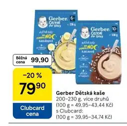 Tesco Gerber Dětská kaše nabídka