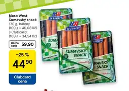 Tesco Maso West Šumavský snack nabídka