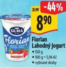 Albert OLMA Florian Lahodný jogurt nabídka