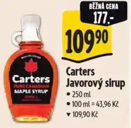 Albert Carters Javorový sirup nabídka