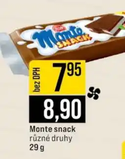 Jip Monte snack nabídka