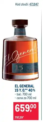 Makro EL GENERAL 15 Y.O.** 40% nabídka