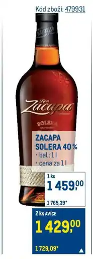 Makro ZACAPA SOLERA 40 % nabídka