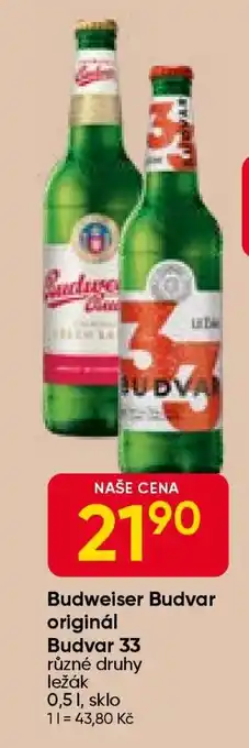 Hruška Budweiser Budvar Original Budvar 33 nabídka