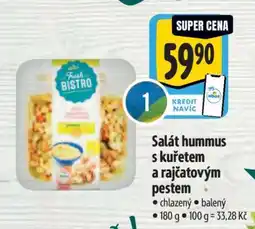 Albert Salát hummus s kuřetem a rajčatovým pestem nabídka