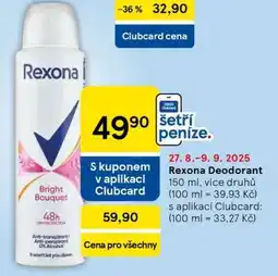 Tesco Rexona deodorant nabídka