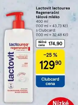 Tesco Lactovit lactourea Regenerační tělové mléko nabídka