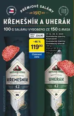 Tesco Kostelecké Uzeniny Kremešník a Uherák nabídka