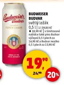 Penny Market BUDWEISER BUDVAR světlý ležák 0,5 l nabídka