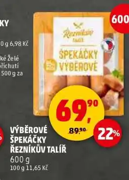 Penny Market VÝBĚROVÉ ŠPEKÁČKY ŘEZNÍKŮV TALÍŘ nabídka