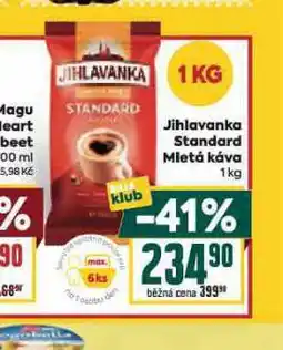 Billa Jihlavanka standard mletá káva nabídka