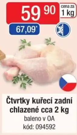 Qanto Čtvrtky kuřecí zadní chlazené nabídka