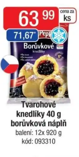 Qanto Tvarohové knedlíky borůvková náplň nabídka