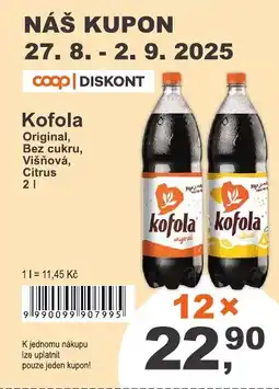 COOP DISKONT Kofola nabídka