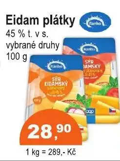 COOP DISKONT Eidam plátky nabídka