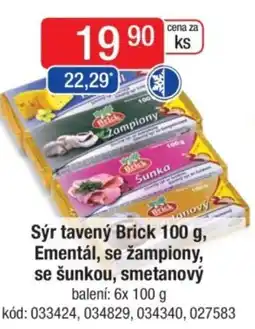 Qanto Sýr tavený Brick, Ementál, se žampiony, se šunkou, smetanový nabídka