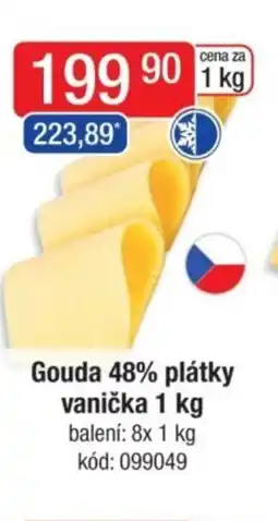 Qanto Gouda 48% plátky vanička nabídka